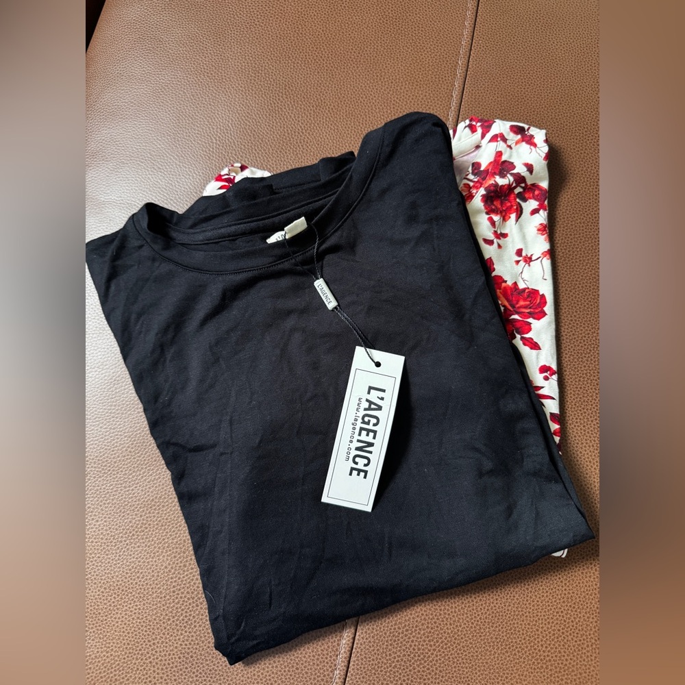 NWT - L'AGENCE Ressi Crewneck Tee Black SP - Picture 11 of 11